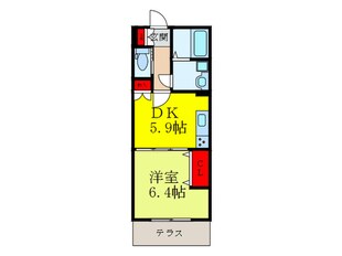 プレセアコート花園Ｂ棟の物件間取画像